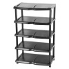Regál Strend Pro, na topánky, 5 priečkový, čierny, 48x30,5x86 cm