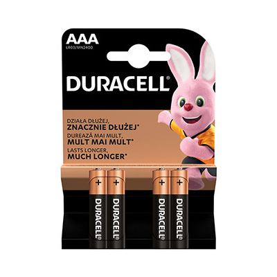 Batéria alkalická, AAA, 1.5V, Duracell, blister, 4-pack, 42322, Basic