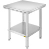 Vevor Pracovný nerezový stôl 24×24×32 inches s dolnou policou 60×60×80cm 60X60X80CFGZTTZT1V0