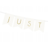GRL68-008 Party Deco Girlanda Baner JUST MARRIED Biela so zlatým 15x155cm