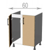 Casarredo Dolná drezová skrinka š.60, v.82, Modena LS6082, biela/biely mat