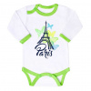 Dojčenské body s dlhým rukávom New Baby Towns zelené, 62