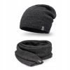 Sada čiapky, komín (golf), Paming Scarf 16022+15101 Čierna, šedá, viacnásobná (Sada zimných mužov PAMI - čiapka a šál)