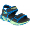 Čierne detské sandále Skechers S-Lights: Sola Glow Sandal - Fusion Brights 407032L-BKBL