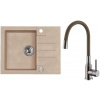 Set Alveus (dřez Rock 30 Beige 55 + baterie Mintas Béžová/Kartáčovaná ocel) SETA23239