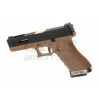 WE airsoft pištoľ GBB WE17 Custom BK Gold Barrel Metal Version Green Gas Tan