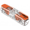 WAGO Svorka krabicová 221-2411 inline páčková spojovací pro všechny druhy vodičů 2 x 4 mm², oranžová/transparentní