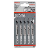 Bosch Pílové plátky do priamočiaré píly T 101 BRF, Clean for Hard Wood, 5 kusov, 2608634235
