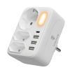 Síťový adaptér Viking AC34/Output:3xAC,3xUSB-A,1xUSB-C/LED světlo/zásuvka typu F a C