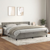 zahrada-XL Posteľný rám boxsping s matracom bledosivý 200x200 cm zamat 3130979