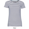 SOL'S | Miles Women, Dámske tričko, biela - modrá navy, L