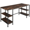 tectake 404346 počítačový stôl stoke 137x55x75cm - industriálne drevo tmavé, rustikálne