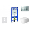 Geberit Duofix - Modul na závesné WC s tlačidlom Sigma30, matný chróm/chróm + Duravit ME by Starck - WC a doska, Rimless, SoftClose 111.300.00.5 NM7