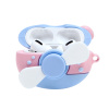 AppleMix Puzdro pre Apple AirPods Pro - otočná vrtuľka + karabína - silikónové - modré / ružové