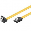 Kábel PremiumCord SATA 3.0 dátový kábel 1.5GBs / 3GBs / 6GBs, kov.západka, 90 °, 1m (kfsa-15-10) žltý