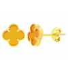 Zlaté napichovacie náušnice v tvare štvorlístka