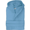 The One | Velour Bathrobe, Župan s kapucňou, modrá aqua, L/XL
