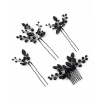 Naishide Jewelry Elegantný set čiernych ozdôb do vlasov s kryštálmi