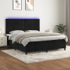 zahrada-XL Posteľ boxsping s matracom a LED čierna 160x200 cm zamat 3136253