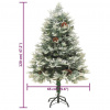 vidaXL Osvetlený vianočný stromček so šiškami, zelený 120 cm, PVC a PE - Zelená - 66259-21082