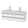 Duravit Ketho Umývadlová skrinka 48x127x48 cm, 4 zásuvky, lesklá biela KT643302222