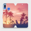 Flipové pouzdro Mobiwear - Huawei Nova 3 - M134P Palmy a růžová obloha (Knížkové flip pouzdro, obal, kryt na mobil Huawei Nova 3 - M134P Palmy a růžová obloha, materiál Umělá kůže + TPU - ochrana 360°