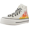 Converse Módne tenisky CHUCK TAYLOR ALL STAR LIFT PLATFORM FLAMES Biela