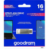 Goodram USB flash disk, USB 3.0, 16GB, ODA3, strieborný, ODA3-0160S0R11, USB A / USB C, s otočnou krytkou