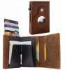Peňaženka - Supero Wallet Prírodná koža hnedá supero - Unisex Product (Peňaženka s rukoväťou GPS Apple Air Air, ochrana RFID)