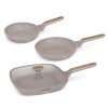 Berlingerhaus Sada pánví s titanovým povrchem 3 ks Taupe Nordic Collection BH-8342
