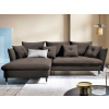 Rohová sedacia súprava Glam, hnedá látka, ľavý roh