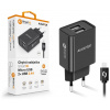 Sieťová nabíjačka ALIGATOR MicroUSB 2xUSB 2,4A, smart IC, čierna CHA0040
