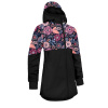 UNUO Dievčenské softshellový kabát s fleecom STREET, čierna, kúzelné kvety Veľkosť: 110 - 116