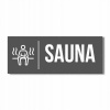 ŠTÍTOK NÁPIS SAUNA TABUĽKA 20X10 CM HLINÍK ANTRACITOVÁ MATNÁ PIKTOGRAM