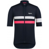 Pánsky cyklistický dres Rapha Men's Brevet Lightweight Jersey - Dark Navy/Silver/High-Vis Pink M