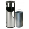 Odpadkový kôš nerezový s popolníkom s vnutornou nádobou, lesklý