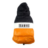 Dashi Stripes Orange & Black Anorak - Prešívaná bunda pre psa s kapucňou, oranžová a čierna - XXL