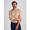 Pánska ľanová košeľa slim fit v pieskovej farbe 16947 XL (43/44) 176/182 cm