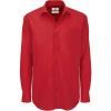 Pánska popelínová košeľa B&C Heritage s dlhým rukávom - červená, M