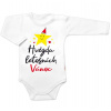Body dlhý rukáv Hvězda letošních Vánoc, Baby Nellys, biele, veľ. 68 Baby Nellys