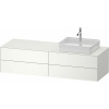 DURAVIT White Tulip závesná skrinka pod umývadlo na dosku (umývadlo vpravo), 4 zásuvky, 1600 x 550 x 408 mm, biela matná lakovaná, WT4867R36360000