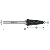 Karnasch 115085035 | L (KEL) -Kužeľová zaoblená fréza HP-7 10,0x30x6-75/14°mm, povlakované