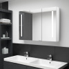 LED kúpeľňová zrkadlová skrinka 89x14x62 cm žiarivá biela-ForU-326531