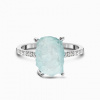 Royal Exklusive Royal Fashion strieborný rhodiovaný prsteň Raw s drahokamom akvamarínom a drahokamami topazy Velikost: 10 (EU: 61-63)