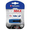 USB flash disk V3 MAX, čierna-modrá, 128GB, USB 3.0, 175/80 MB/sec, VERBATIM