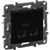 Legrand Telekomunikační zásuvka Legrand Niloe Step 863564 2 x RJ45 kat. 6 UTP dvojitá černá
