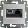 Legrand Valena - Dvojitá zásuvka RJ45 + RJ11, hliník - 770280