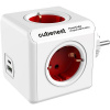 Cubenest Powercube Original USB PD 20 W, A+C, 4× zásuvka, biela/červená – Schuko 6974699971467