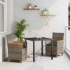 zahrada-XL Záhradný jedálenský set 3 pcs Sivá polyratan 3381093