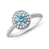 Diamantový halo prsteň z bieleho zlata s modrým diamantom KLENOTA R0968932